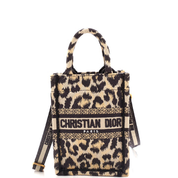 Christian Dior Book Tote Phone Bag Embroidered Canvas Mini