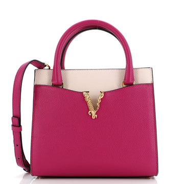 Versace Virtus Top Handle Tote Bag Leather Small