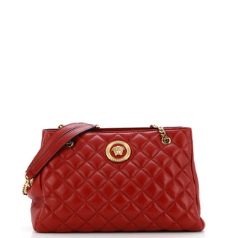 Versace Medusa Icon Chain Tote Quilted Leather Small