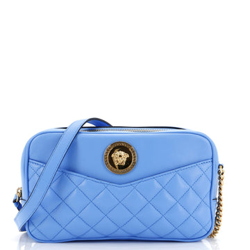 Versace Medusa Icon Front Slip Pocket Camera Bag Quilted Leather Medium
