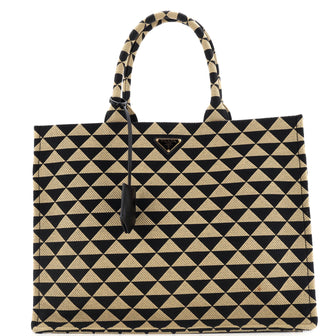 Prada Symbole Shopper Tote Jacquard Large