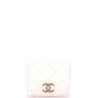 Chanel Textured CC Bifold Wallet Quilted Caviar Compact