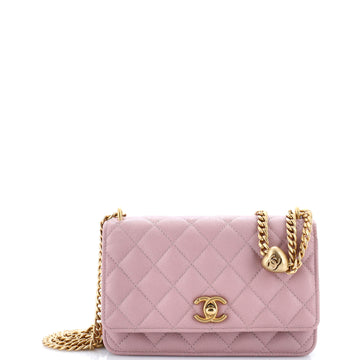 Chanel Sweet Heart Wallet on Chain Quilted Caviar