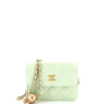 Chanel Pearl Crush Flap Clutch with Chain Quilted Lambskin Mini