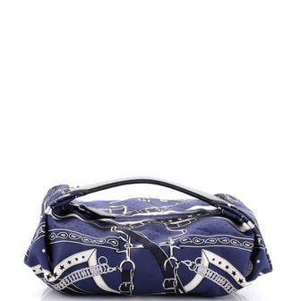 Hermes Balusoie Bag Printed Silk and Leather
