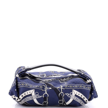Hermes Balusoie Bag Printed Silk and Leather