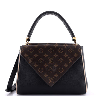 Louis Vuitton Double V Handbag Calfskin with Monogram Canvas