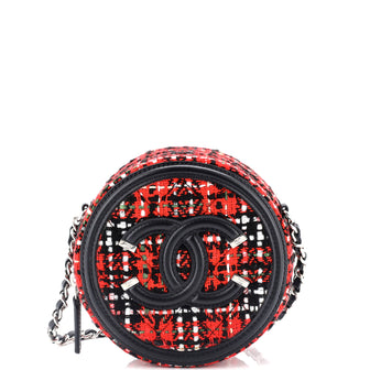 Chanel Filigree Round Clutch with Chain Quilted Tweed Mini
