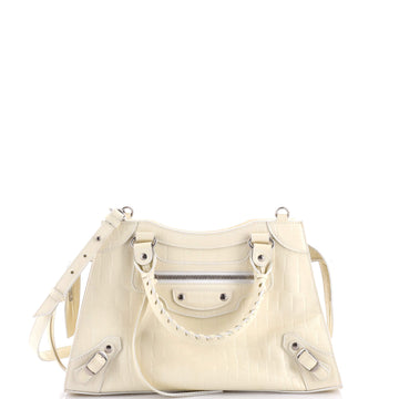 Balenciaga Neo Classic City Bag Crocodile Embossed Leather Small