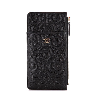 Chanel Classic Phone Case Pouch Camellia Caviar
