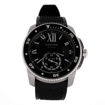 Cartier Calibre de Cartier Automatic Watch Stainless Steel and Rubber with Ceramic 42