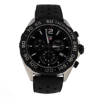 Tag Heuer Formula 1 Chronograph Quartz Watch Stainless Steel and Perforated Rubber 43