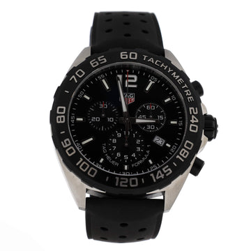 Tag Heuer Formula 1 Chronograph Quartz Watch Stainless Steel and Perforated Rubber 43