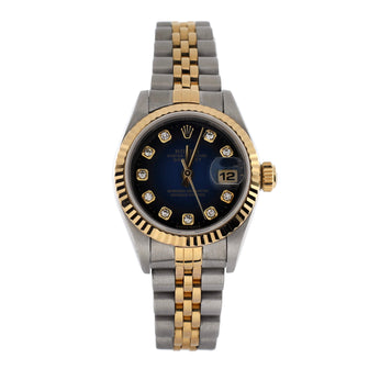 Rolex Oyster Perpetual Datejust Automatic Watch Stainless Steel and Yellow Gold with Diamond Markers 26