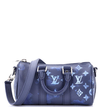 Louis Vuitton Keepall Bandouliere Bag Limited Edition Monogram Ink Watercolor Leather XS