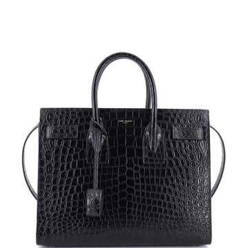 Saint Laurent Sac de Jour NM Bag Crocodile Embossed Leather Small