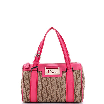 Christian Dior Vintage Street Chic Boston Bag Diorissimo Canvas with Leather Mini