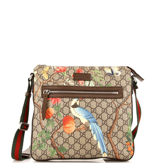 Gucci Front Zip Messenger Tian Print GG Coated Canvas Medium
