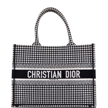Christian Dior Book Tote Houndstooth Canvas Medium