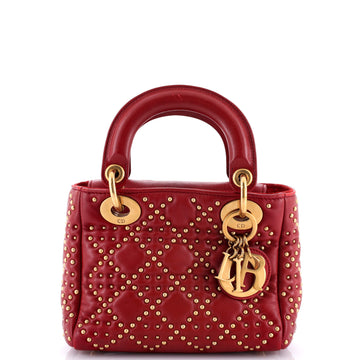 Christian Dior Supple Lady Dior Bag Cannage Studded Lambskin Medium