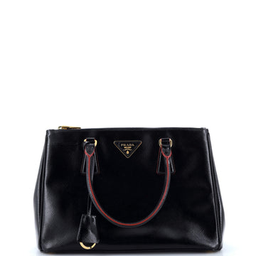 Prada Double Zip Lux Tote Vernice Saffiano Leather Small