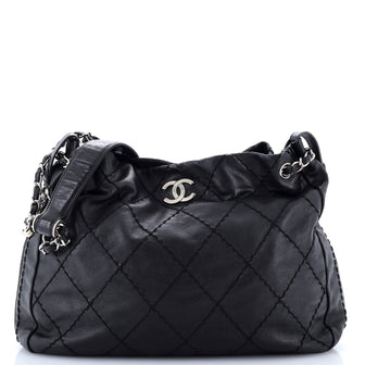 Chanel Expandable Zip Around Tote Quilted Leather Large