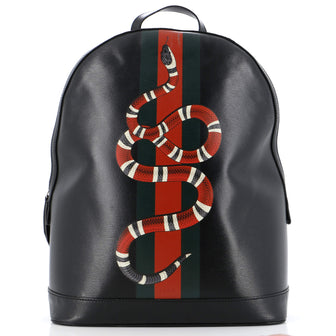 Gucci Kingsnake Web Backpack Printed Leather