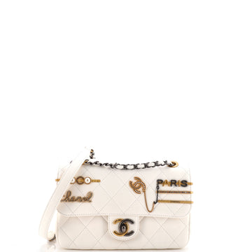 Chanel Coco Clips Flap Bag Embellished Quilted Lambskin Small