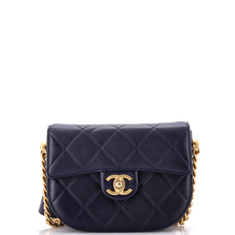 Chanel Moon Flap Messenger Bag Quilted Calfskin Mini