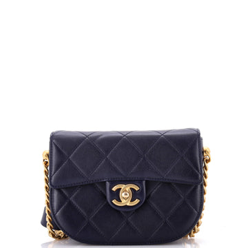 Chanel Moon Flap Messenger Bag Quilted Calfskin Mini