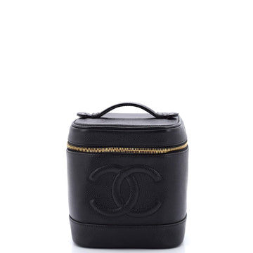 Chanel Vintage Timeless Cosmetic Case Caviar Tall