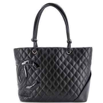 Chanel Cambon Tote Quilted Leather Large