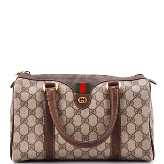 Gucci Vintage Interlocking G Boston Bag GG Coated Canvas Medium