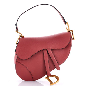 Christian Dior Saddle Handbag Leather Medium