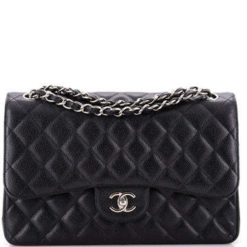 Chanel Classic Double Flap Bag Quilted Caviar Jumbo