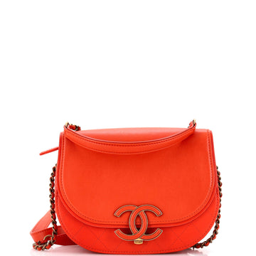 Chanel Coco Curve Flap Messenger Calfskin and Quilted Goatskin Small