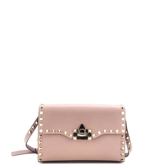 Valentino Garavani Rockstud Flip Lock Flap Bag Leather Small