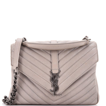 Saint Laurent Classic Monogram College Bag Matelasse Chevron Leather Medium