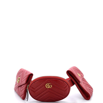 Gucci GG Marmont Multi Pocket Belt Bag Matelasse Leather