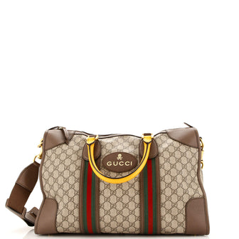 Gucci Neo Vintage Web Duffle Bag GG Coated Canvas Medium