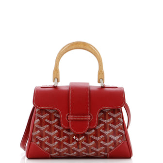 Goyard Saigon Top Handle Bag Coated Canvas with Leather Mini