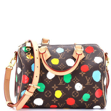 Louis Vuitton Speedy Bandouliere Bag Yayoi Kusama Painted Dots Monogram Canvas 25