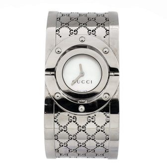 Gucci Wide Twirl Quartz Watch Stainless Steel with Mother of Pearl 23
