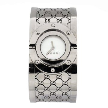 Gucci Wide Twirl Quartz Watch Stainless Steel with Mother of Pearl 23