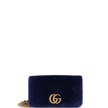 Gucci GG Marmont Chain Flap Bag Matelasse Velvet Mini
