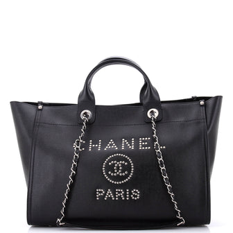 Chanel Deauville Tote Studded Caviar Medium