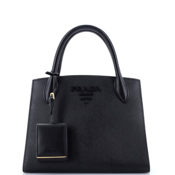 Prada Monochrome Tote Saffiano with City Calf Small
