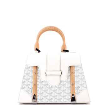 Goyard Saigon Top Handle Bag Coated Canvas with Leather PM