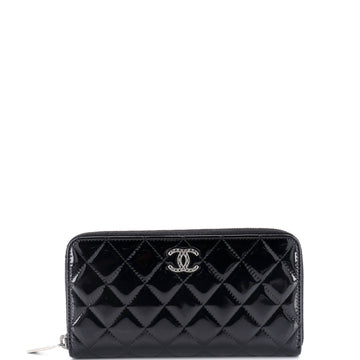 Chanel Brilliant Zip Around Wallet Quilted Patent Long