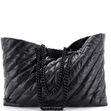 Balenciaga Crush Carry All Chain Tote Quilted Leather Large